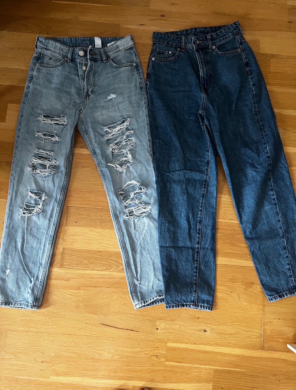 Jeans Set blau XS 34 Mom Highwaist boyfriend