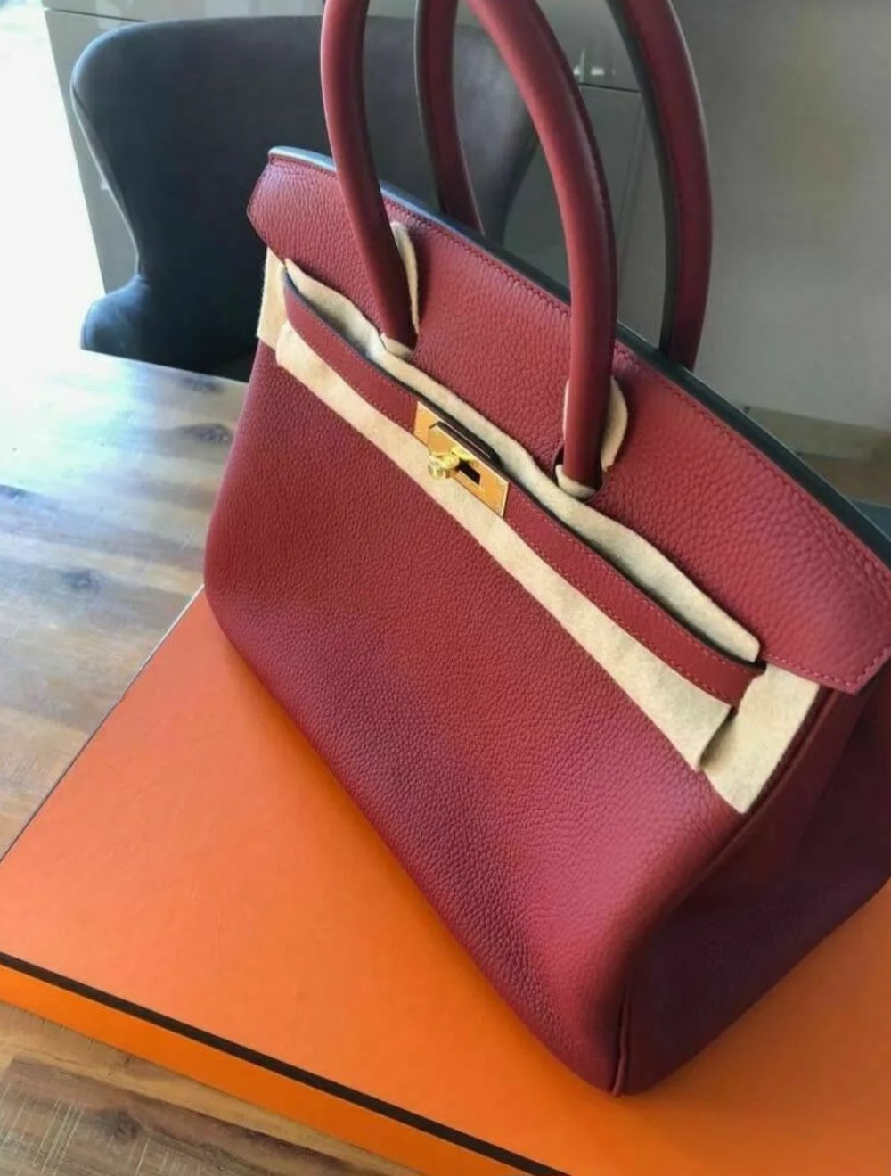 Hermès Birkin Bag Handtasche Leder rot