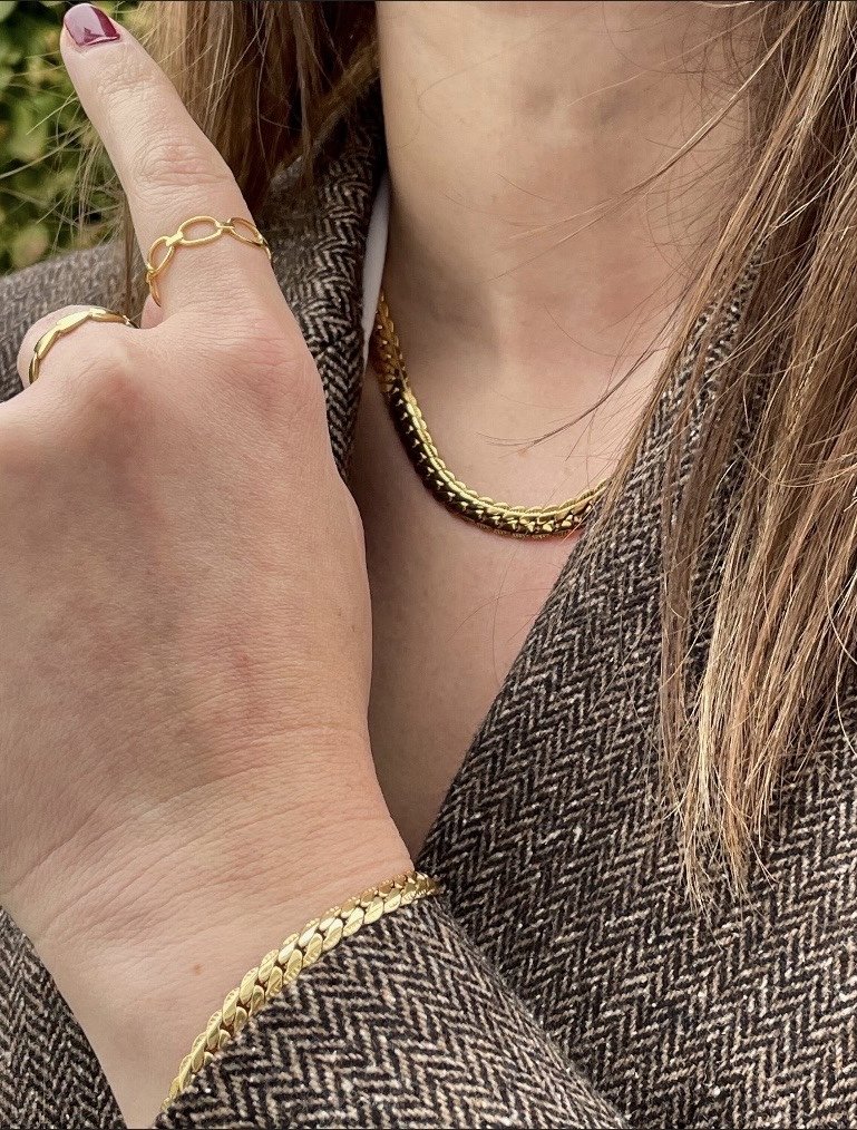 Kubanische Kette und Armband Set