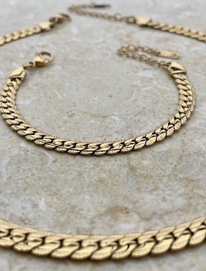 Kubanische Kette und Armband Set