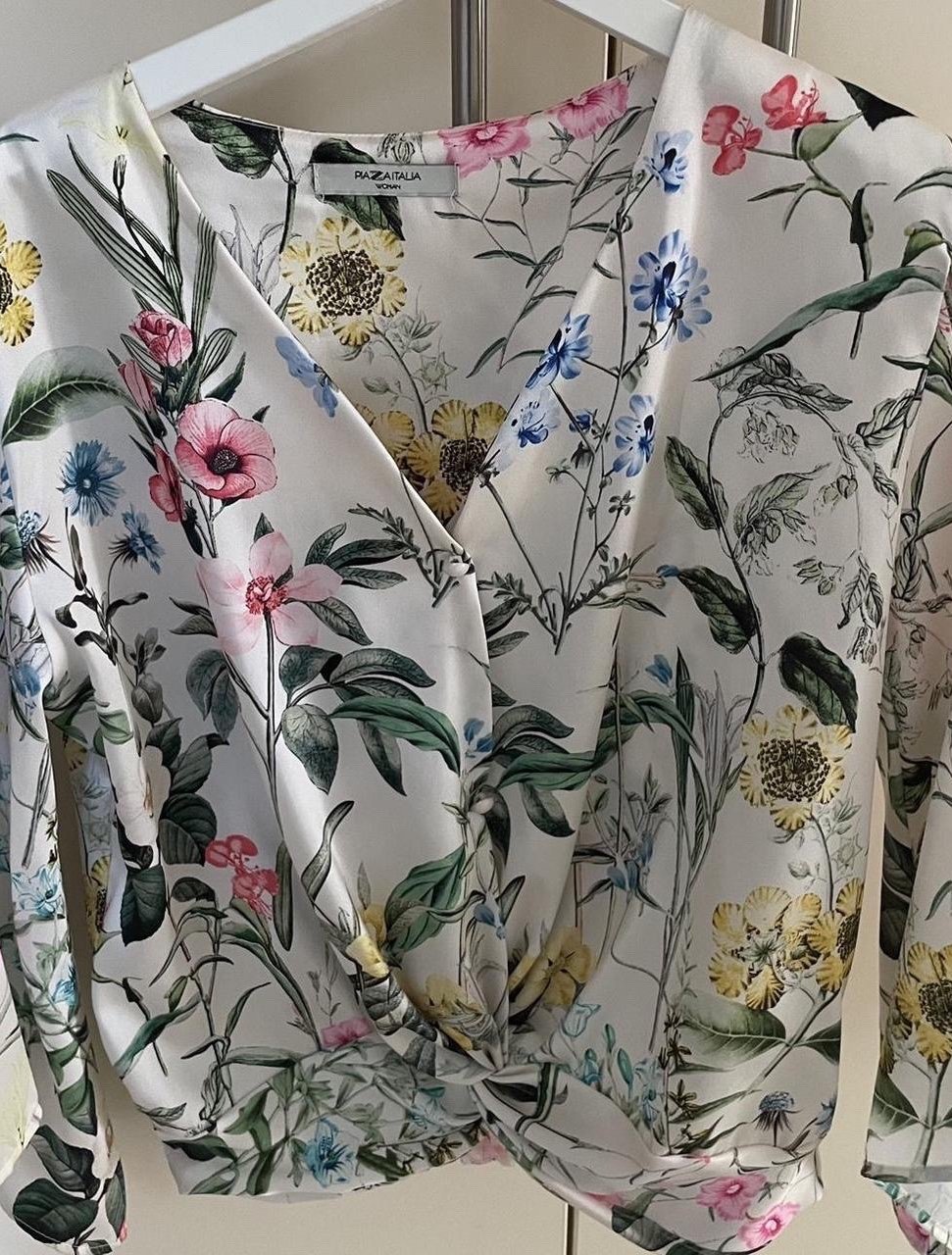 white blouse with flowers