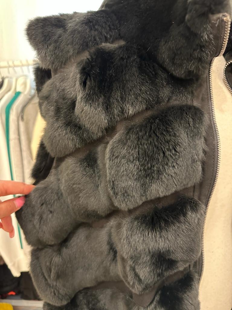 Schwarz Weste Echtes Fell