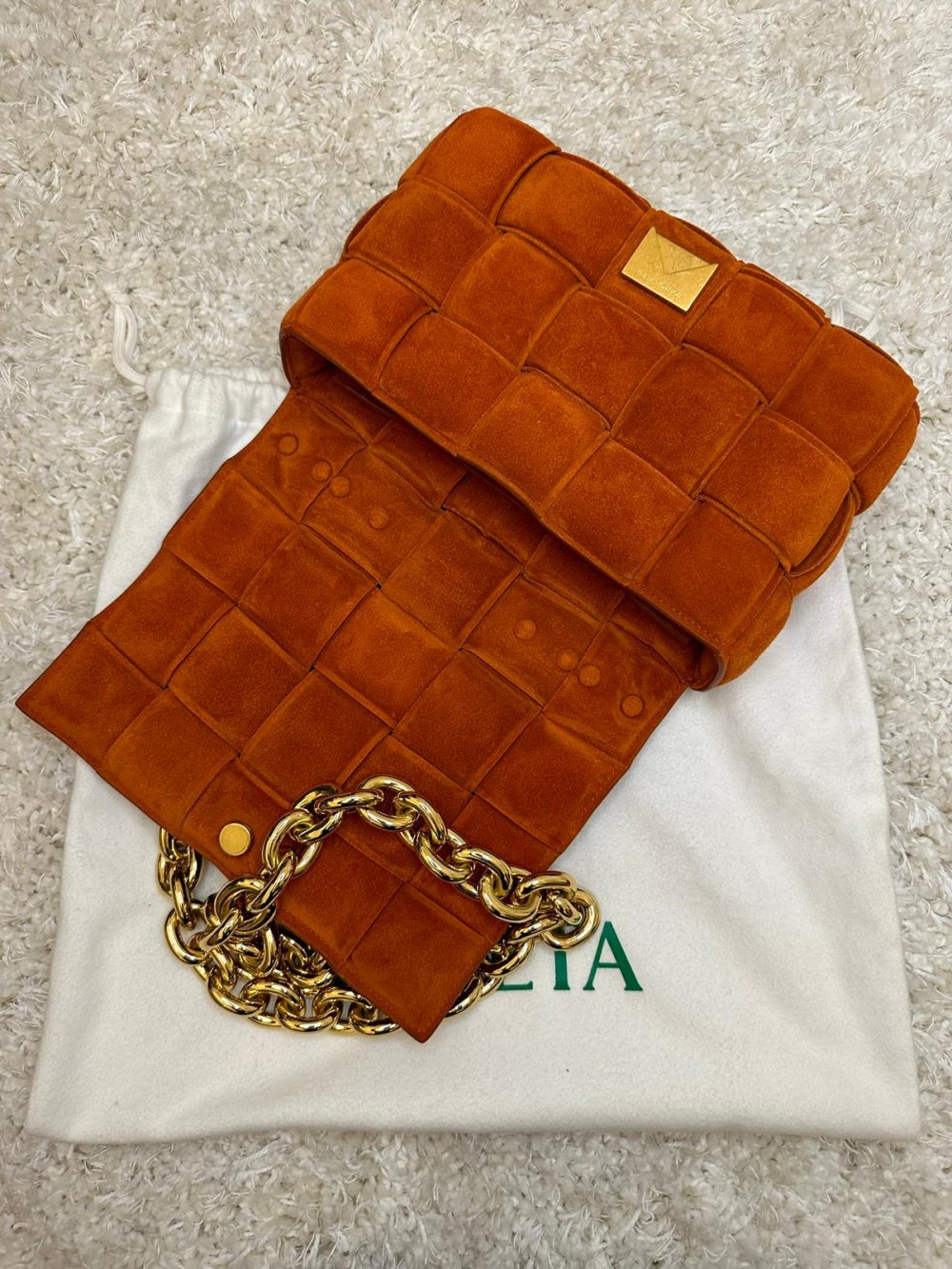 Bottega VenetaBottega Veneta - Suede Chain Cassette Orange (Wildleder)