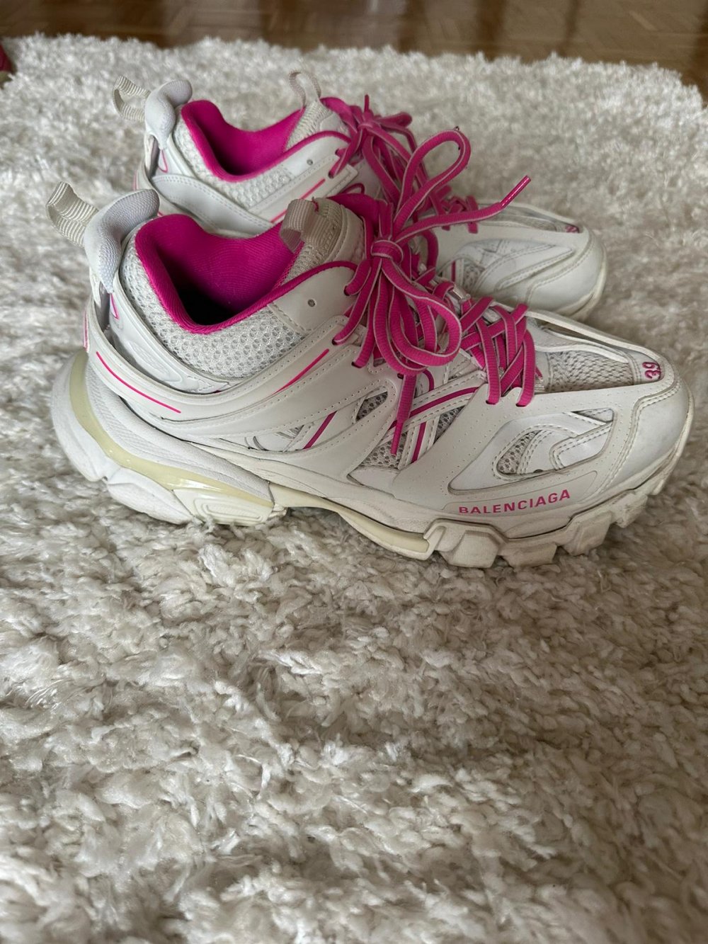 Balenciaga Track weiss/ neonpink