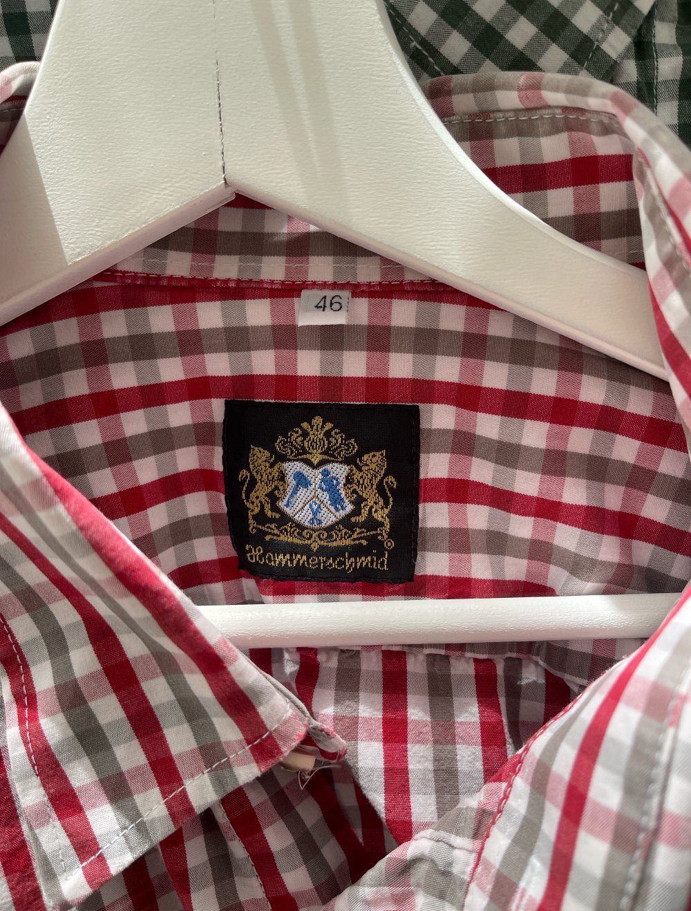 Hammerschmid hemd kariert Grün weiß Rot