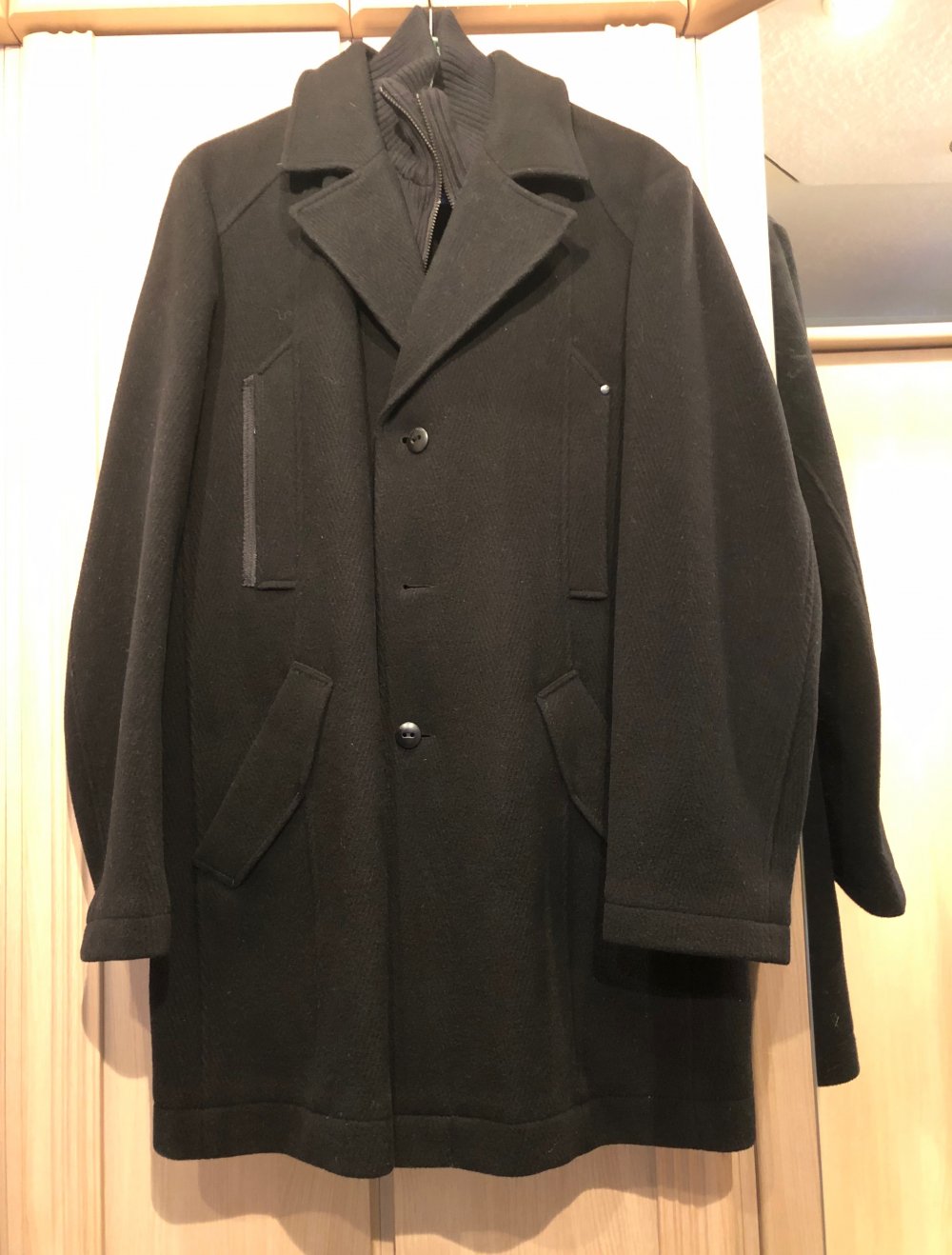 Herrenwollparka mit Strickeinsatz - Esprit