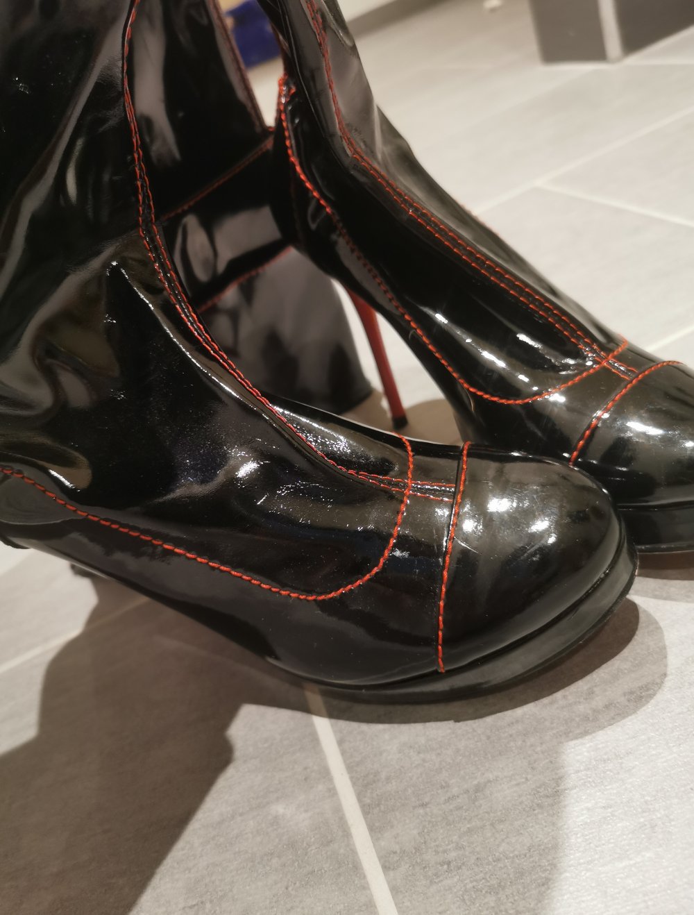 Lack Stiefel High Heels Gr 39