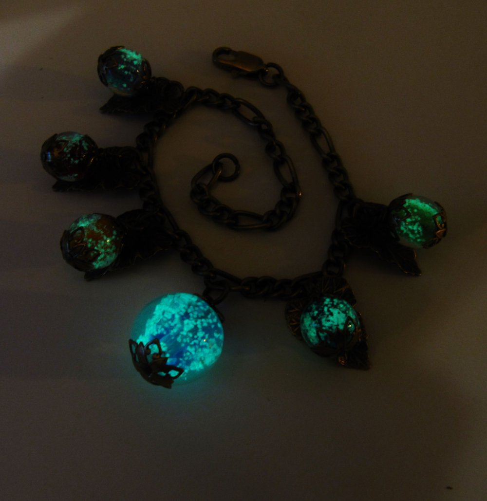 Armband handgefertigt Bronze nachtleuchtend 