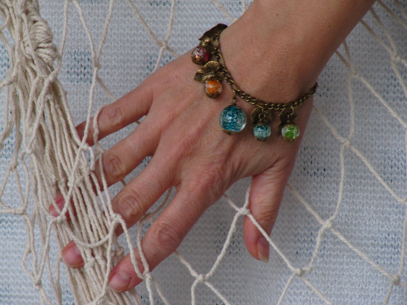 Armband handgefertigt Bronze nachtleuchtend 