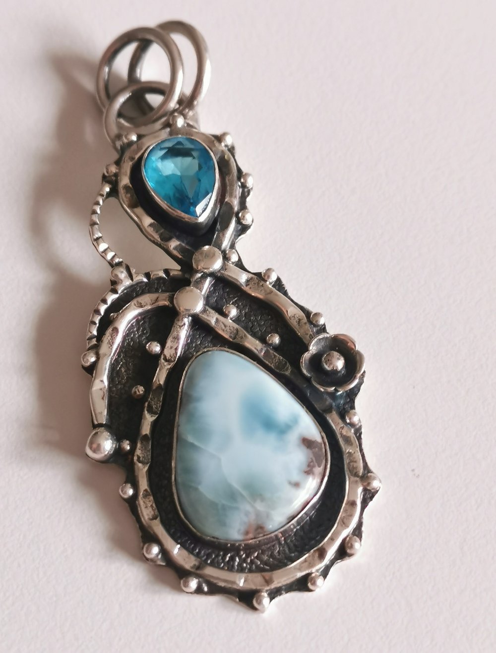 Larimar Designer Stück Silber Edelstein