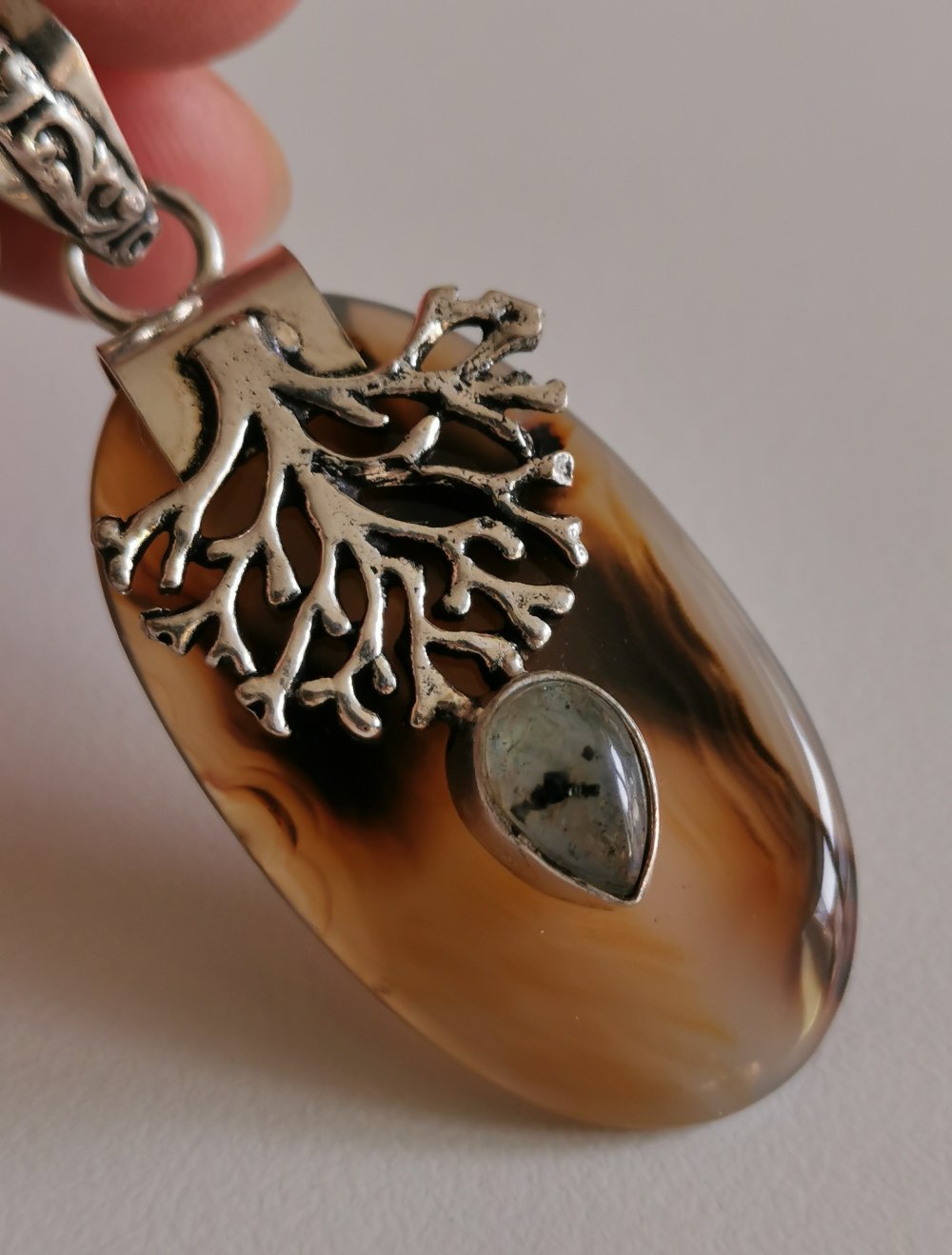 Edelstein Achat Anhänger Kettenanhänger Silberschmuck