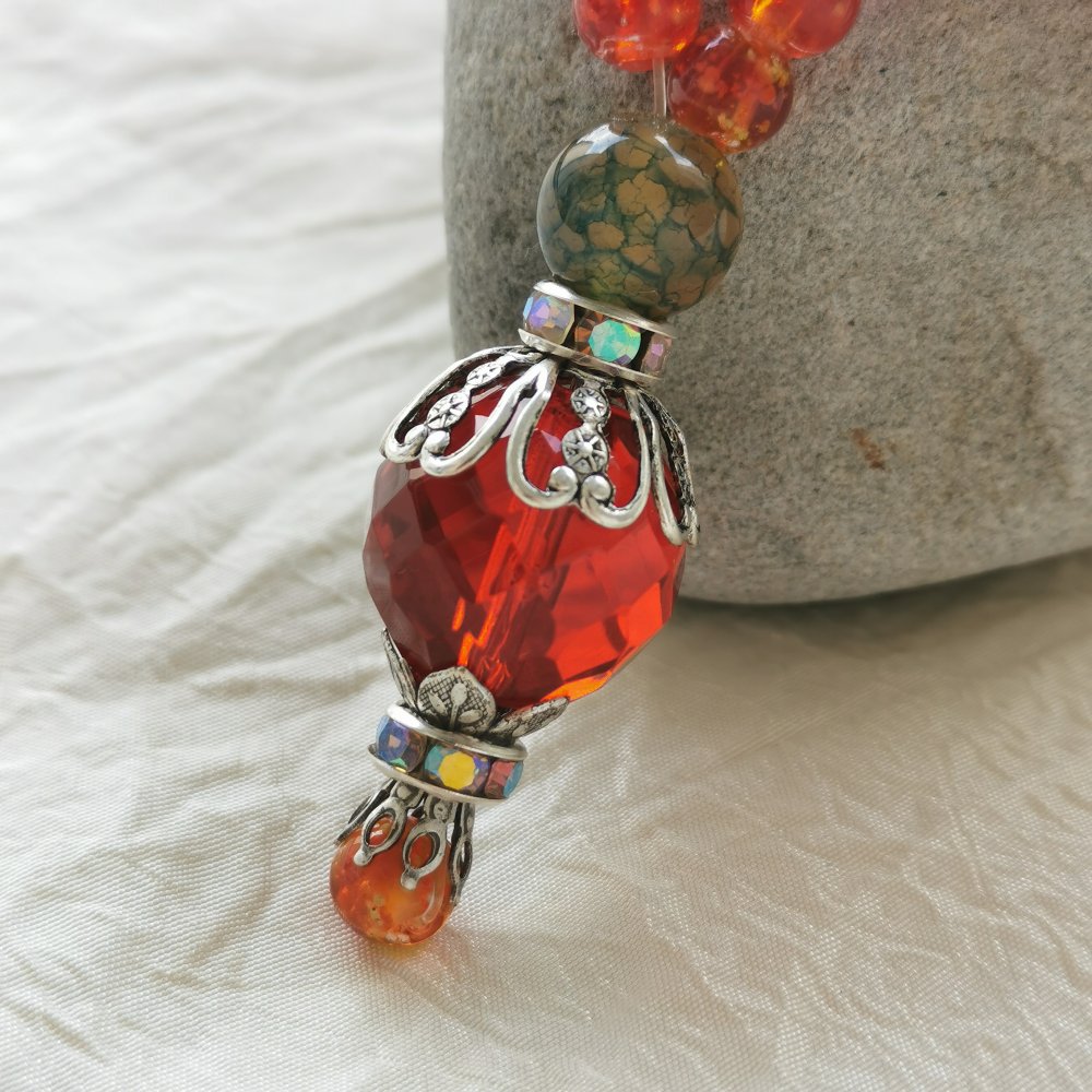 Malakette lange kette Yoga Gebet Perlenkette Einzelstück Sammler handgemacht