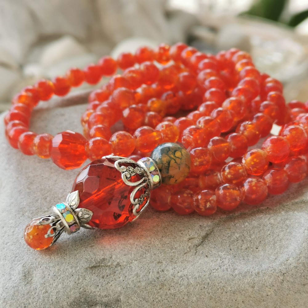 Malakette lange kette Yoga Gebet Perlenkette Einzelstück Sammler handgemacht