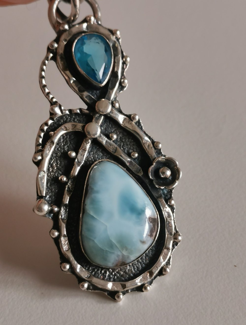 Larimar Designer Stück Silber Edelstein