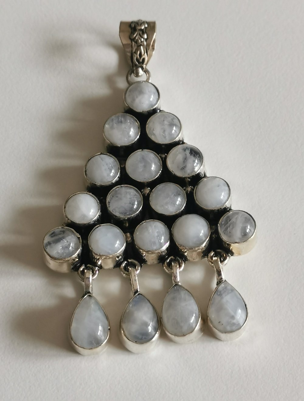 Mondstein Kettenanhänger Silberschmuck 925 gestempelt Silber