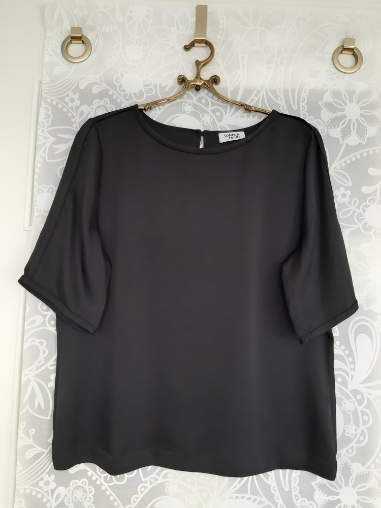 Sommermann Bluse Satin 42 schwarz