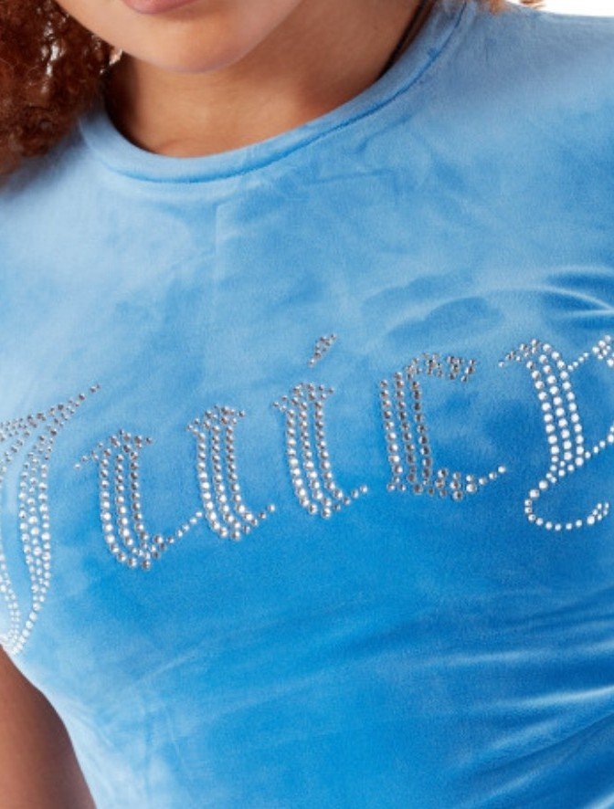 Juicy Couture Nicki Regatta slim fit velour T-Shirt