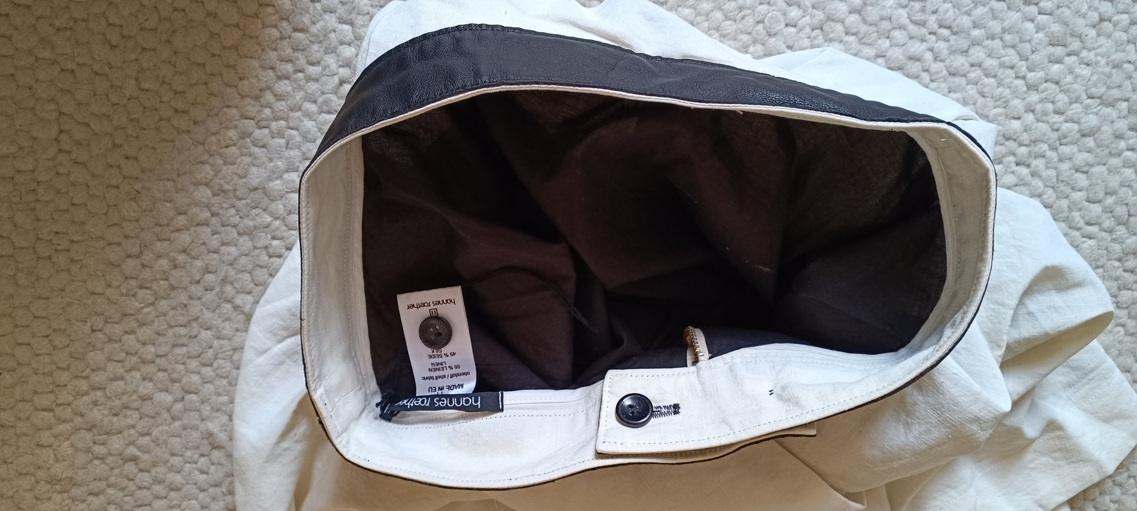 Hannes Roether Rock Leinen/ Seide/ Leder Gr M