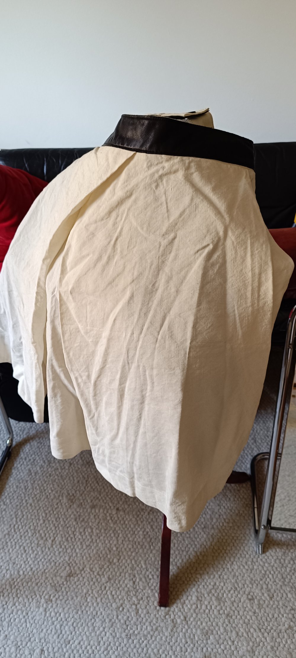 Hannes Roether Rock Leinen/ Seide/ Leder Gr M