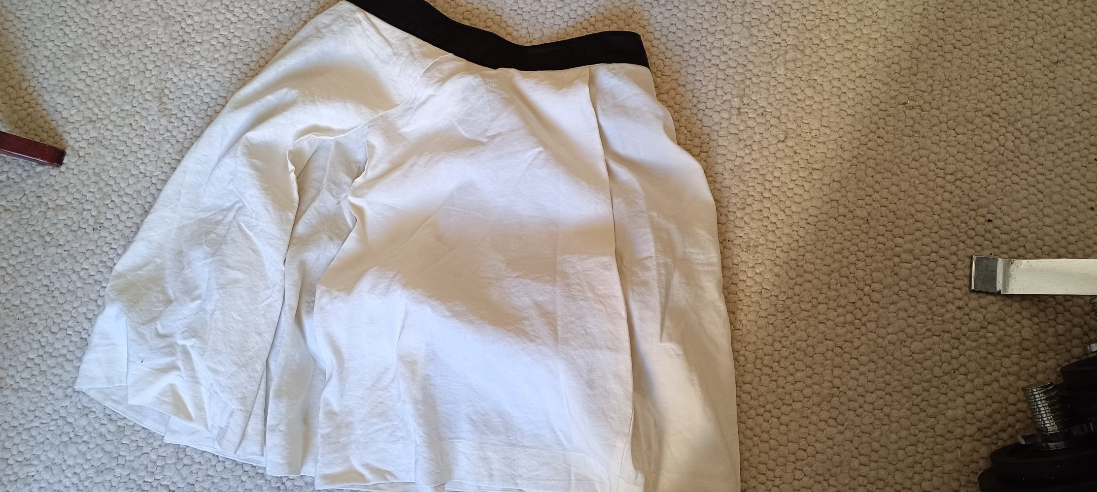 Hannes Roether Rock Leinen/ Seide/ Leder Gr M