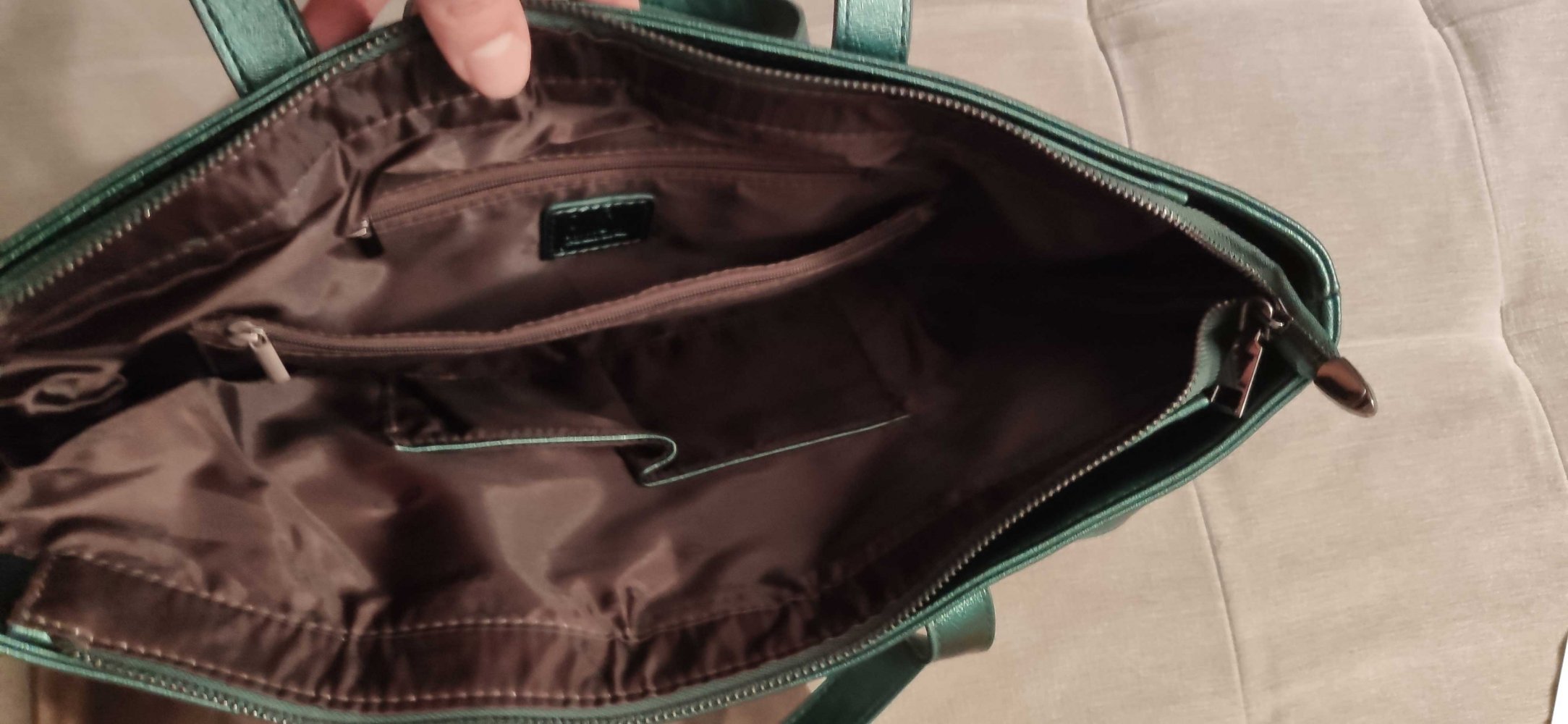 Handtasche grün glitzer schimmer