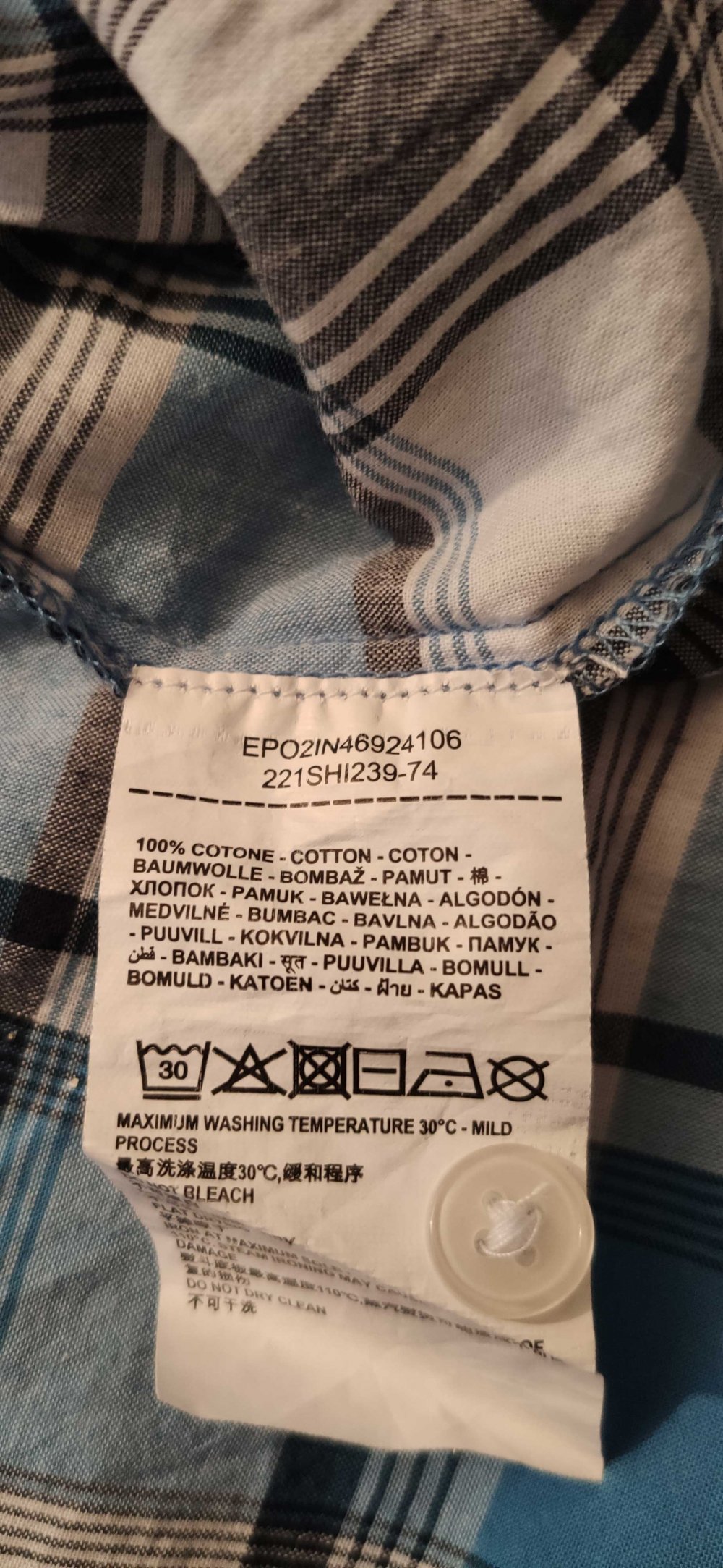 weiß-blau kariertes Damenhemd