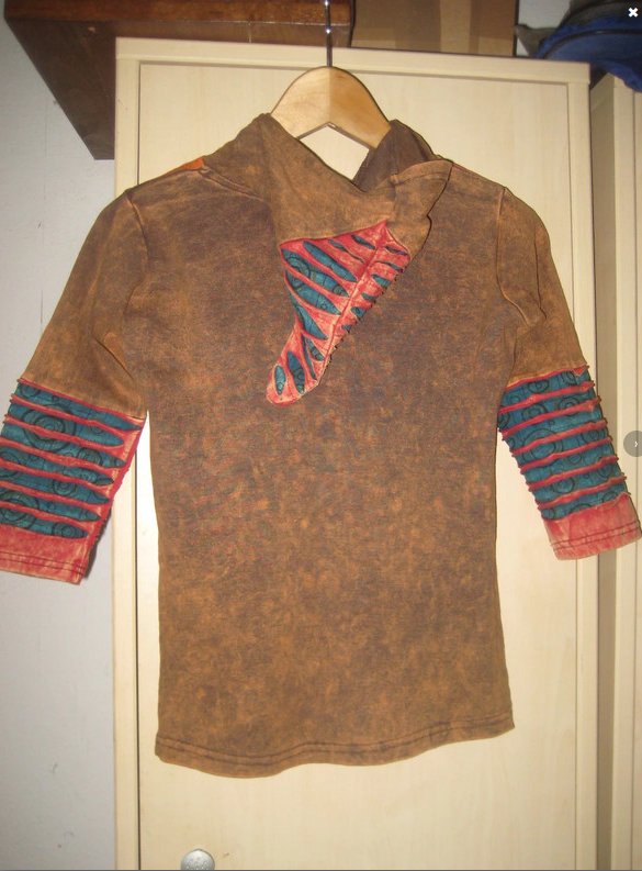 Elfen Strickjacke, Bunt, Zipfel Kapuze, aufwändige Handarbeit