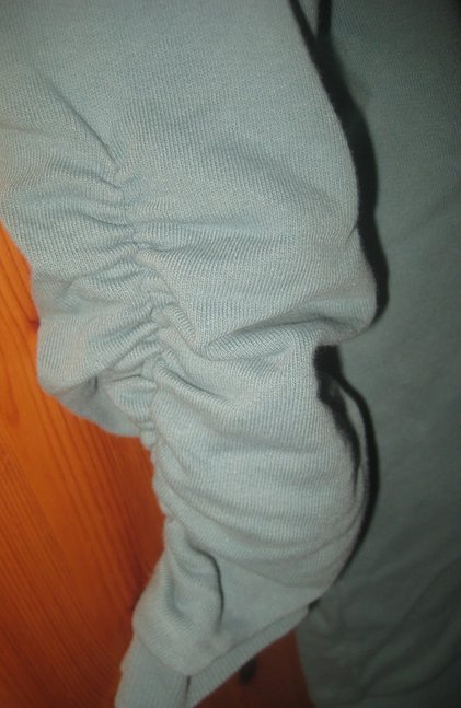 Petrol-farbener Tom Tailor Pullover, geraffte Ärmel, Gr. S