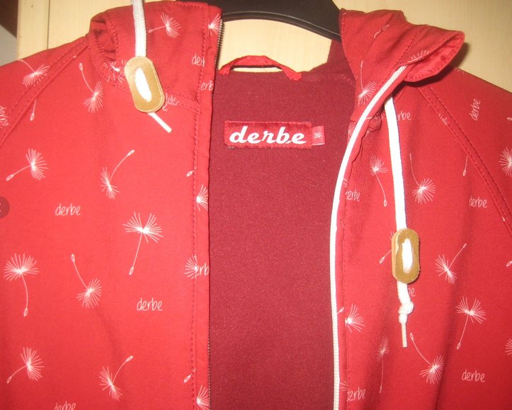 Roter derbe Herbstmantel, Regenmantel, Pusteblume-Muster,Gr. 36/38