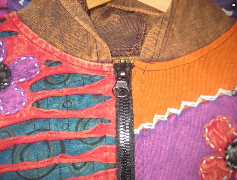 Elfen Strickjacke, Bunt, Zipfel Kapuze, aufwändige Handarbeit