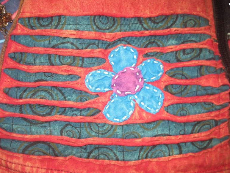 Elfen Strickjacke, Bunt, Zipfel Kapuze, aufwändige Handarbeit