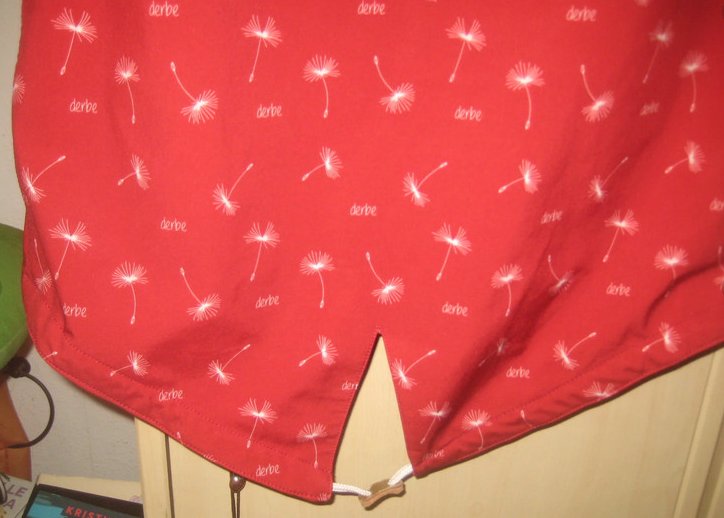 Roter derbe Herbstmantel, Regenmantel, Pusteblume-Muster,Gr. 36/38