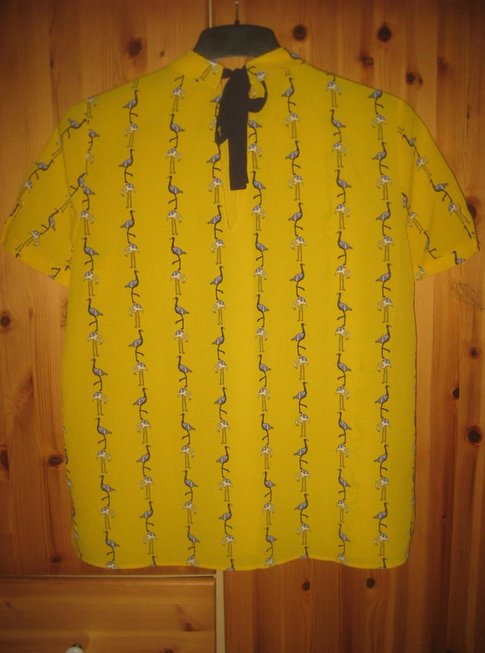 NEU Zara basic Kurzarm Bluse Gelb, Marine, Flamingos, Gr. M - Maße beachten!