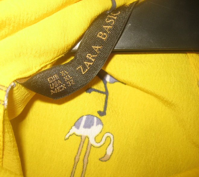 NEU Zara basic Kurzarm Bluse Gelb, Marine, Flamingos, Gr. M - Maße beachten!