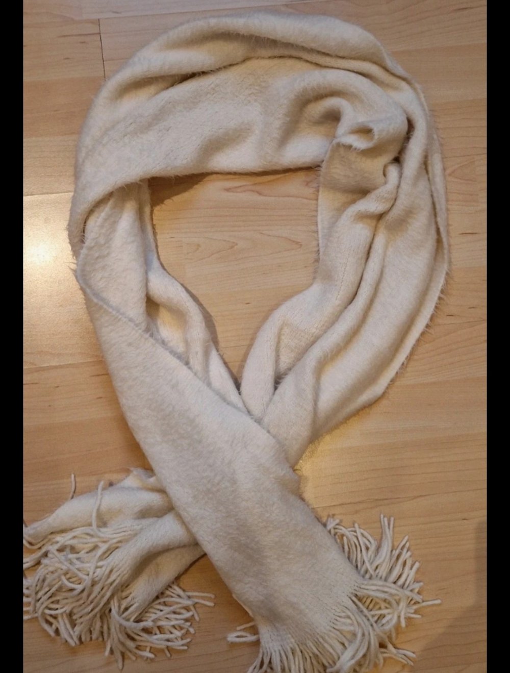 weißer dicker schal