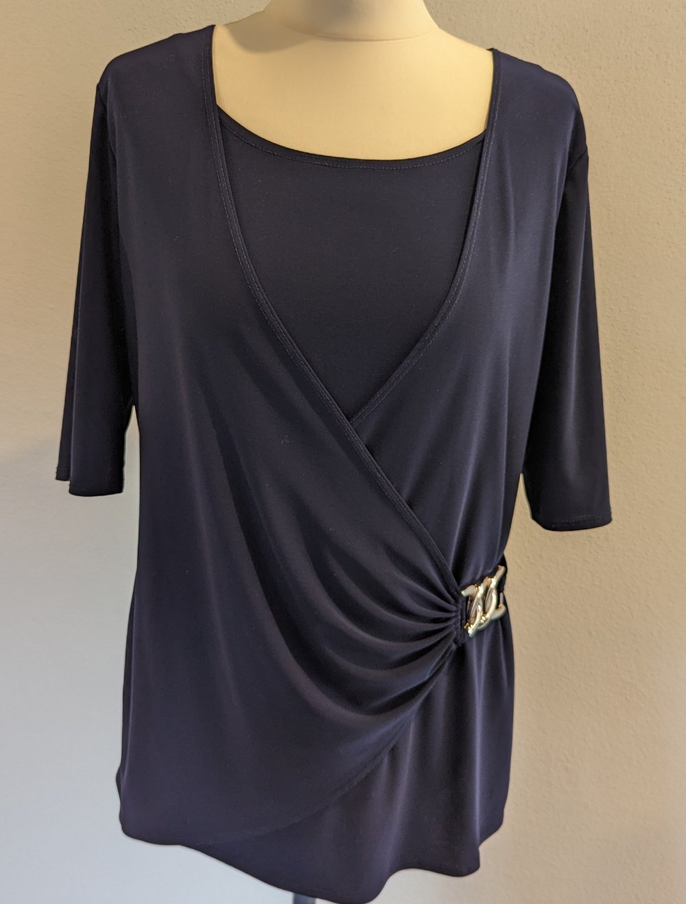 Damenbluse, dunkelblau, elegant