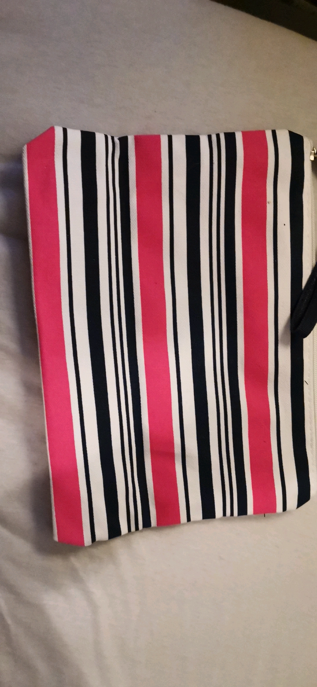 Weiß blau pink gestreifte Tasche beach bag groß viel Platz