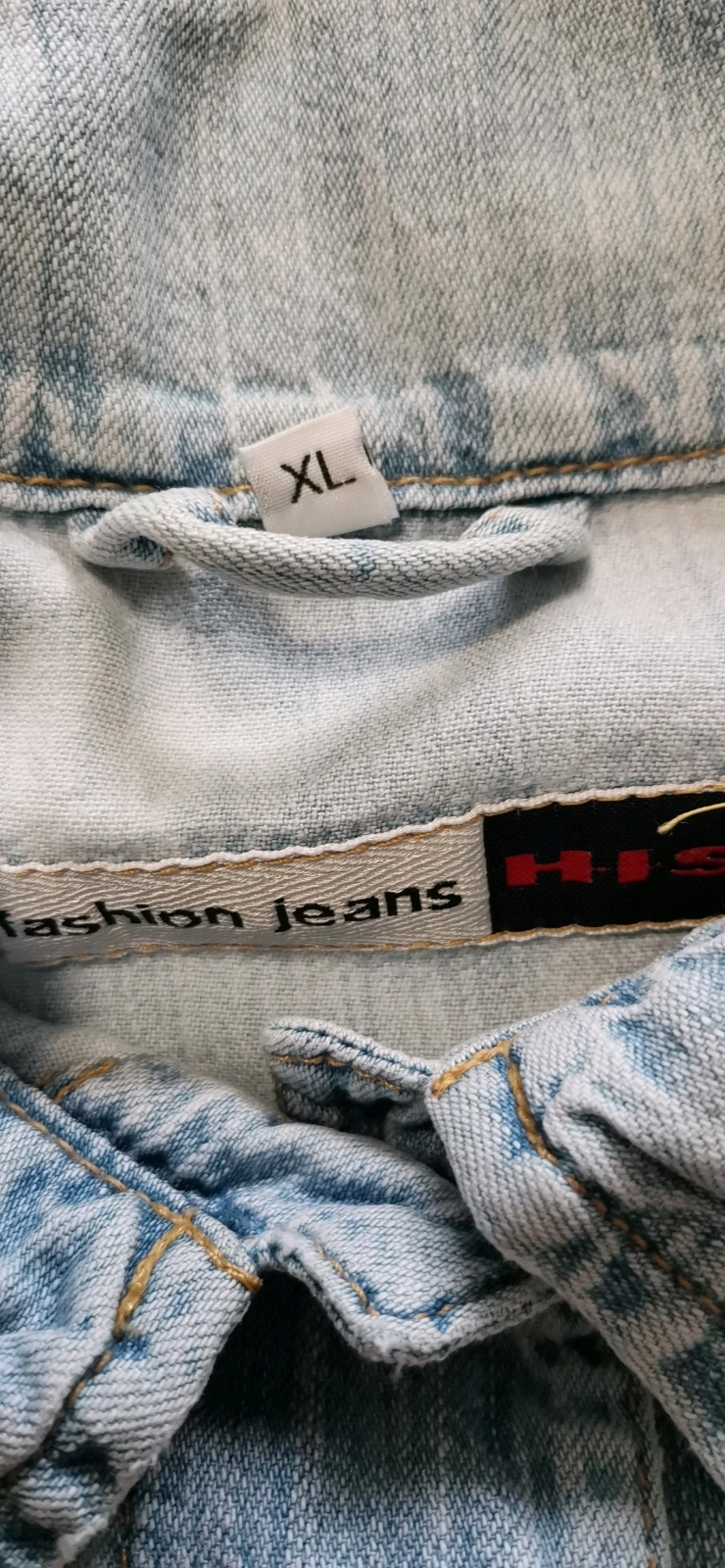 Handbemalte Jeansjacke von His lineart Frau vintage used