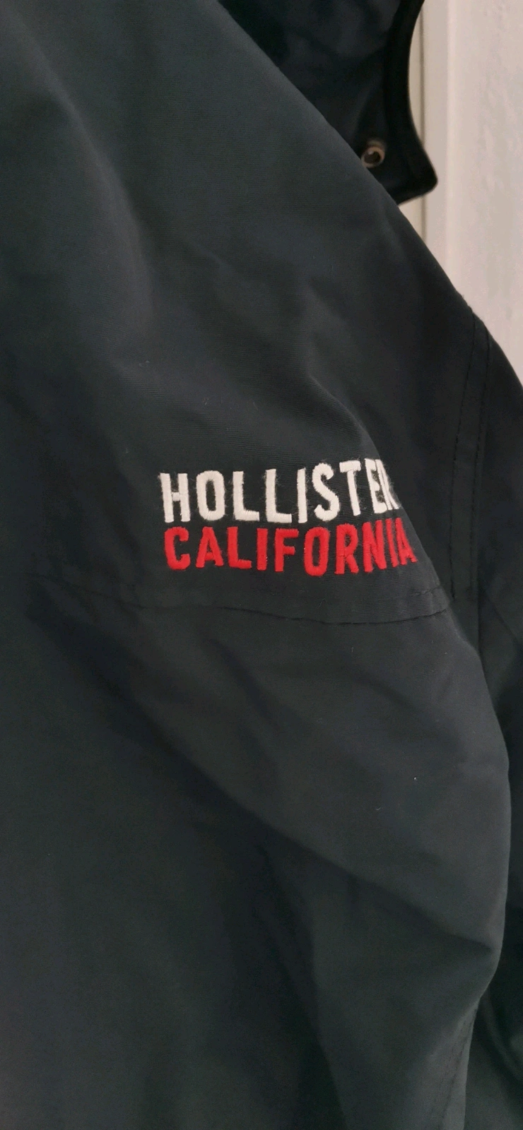 Hollister Winterjacke Übergangsjacke blau dunkelblau mit Kapuze Gr. XL