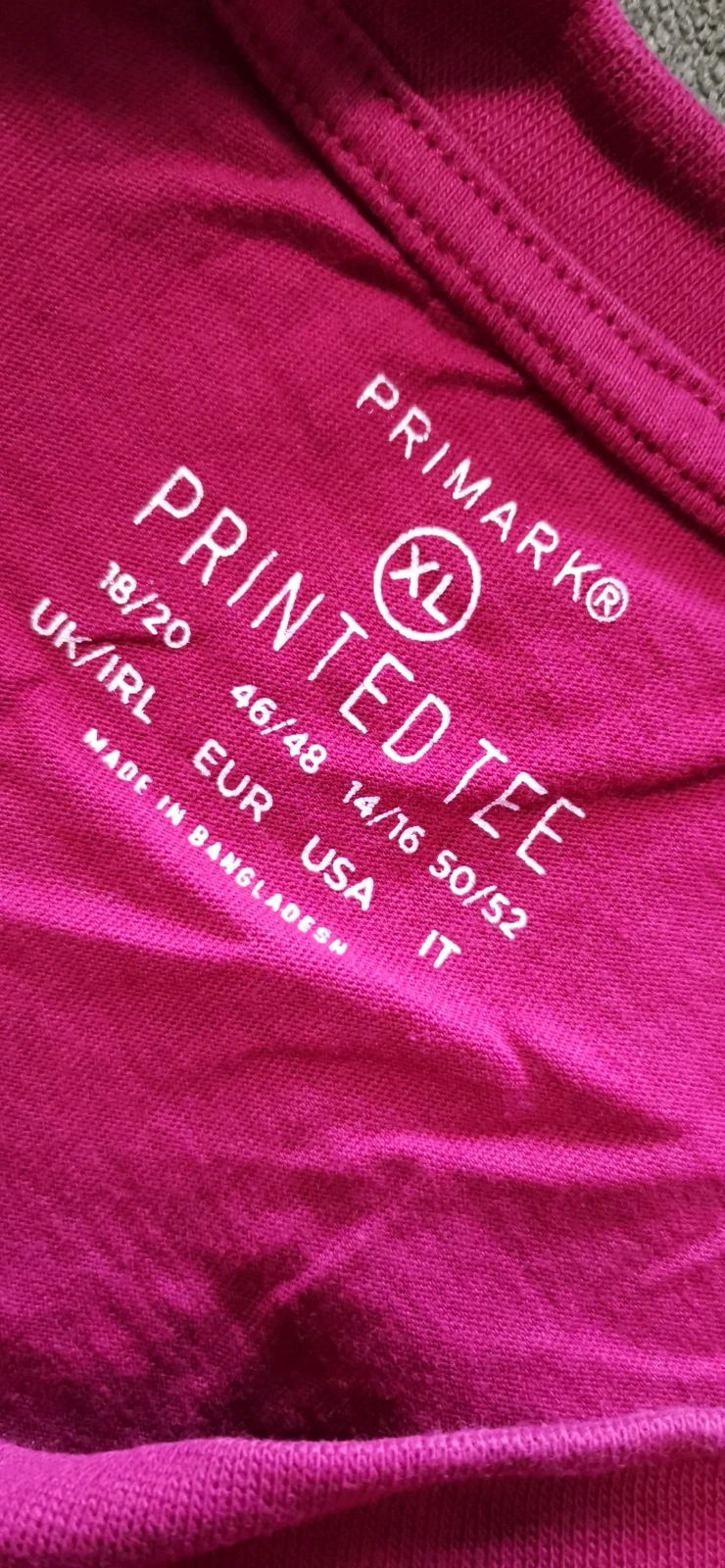 Primark T-Shirt Gr. XL Statement it's nice to be nice dunkelrot Bordeaux