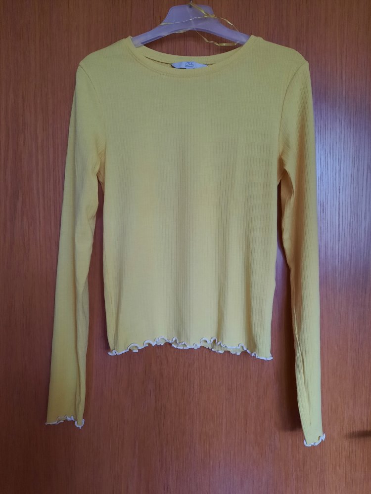 Pullover gelb gerippt
