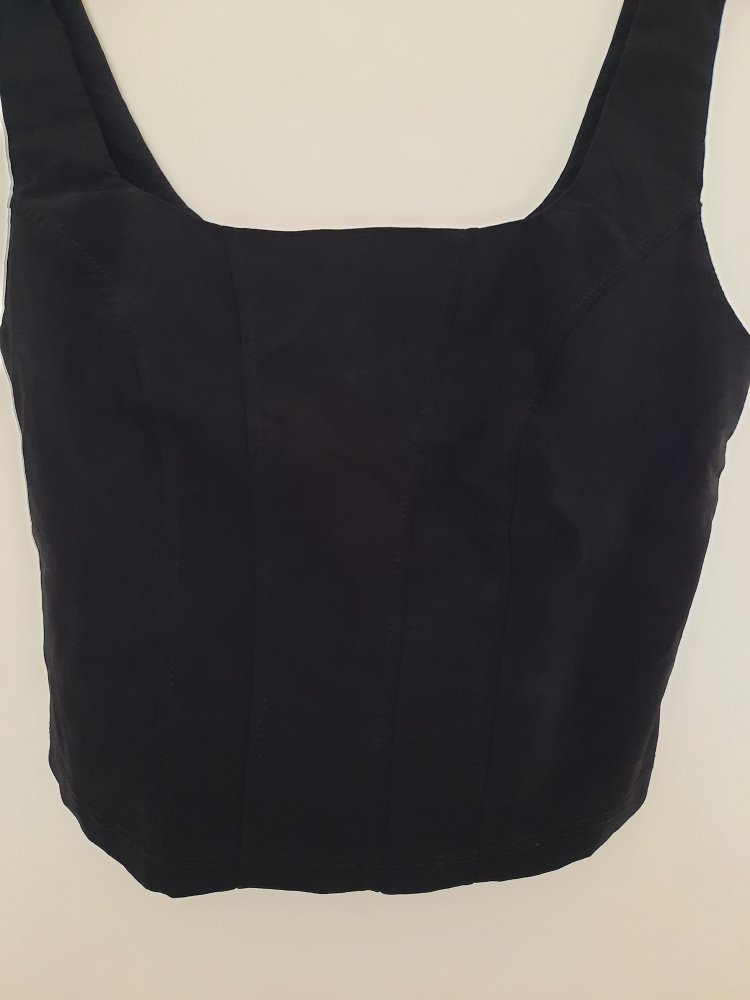 Schwarzes Crop Top Vintage