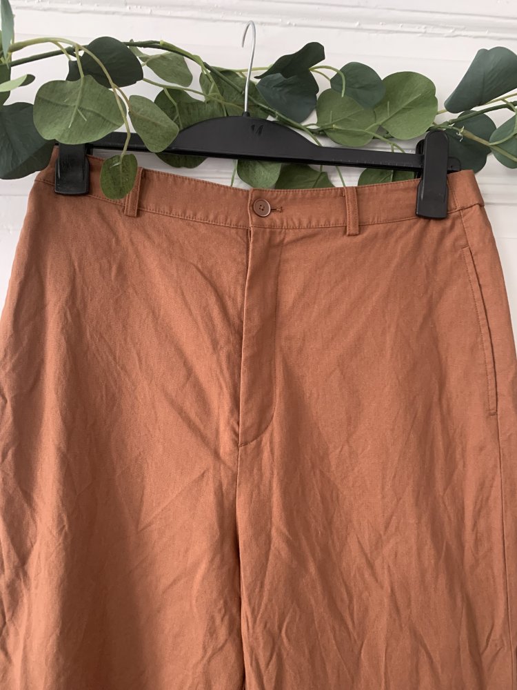 Uniqlo High Waist Hose braun locker Wide Leg