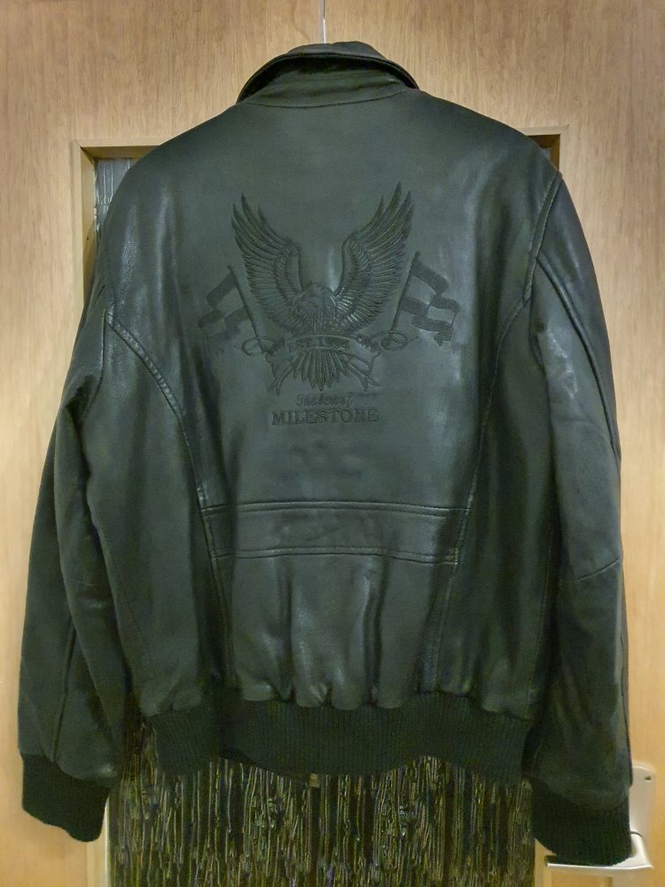 Braune Milestone Herren Lederjacke in XXL