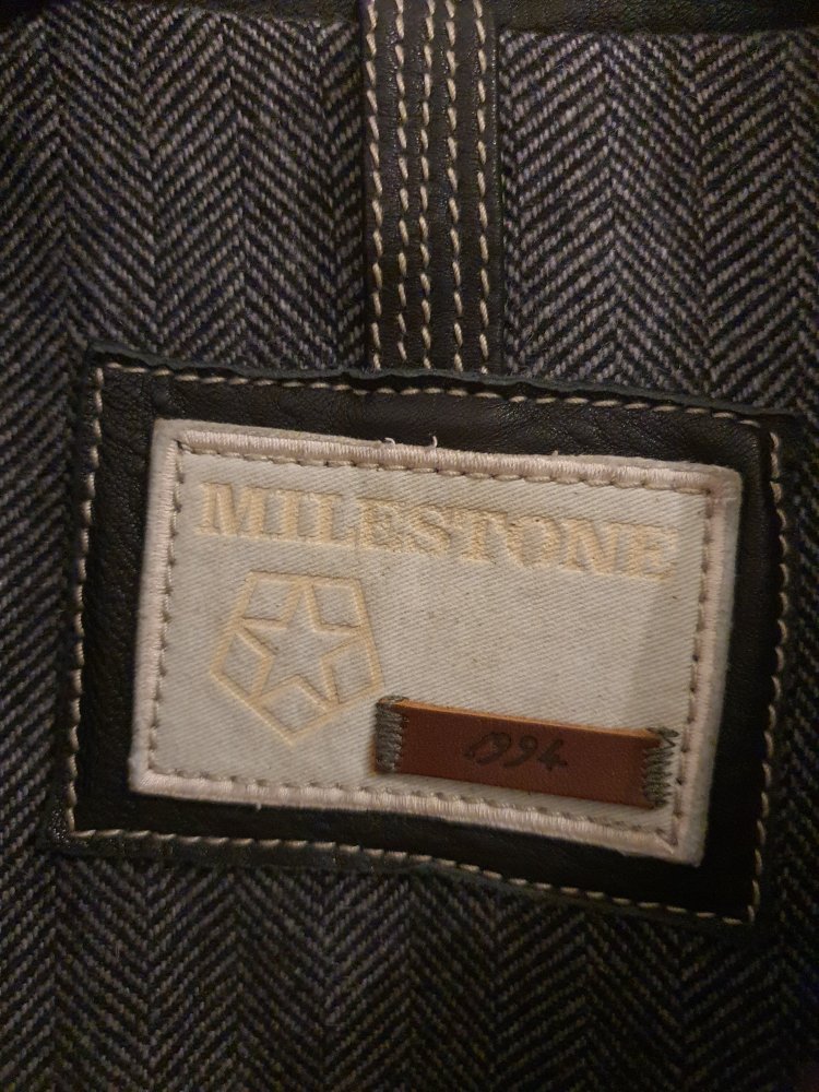 Braune Milestone Herren Lederjacke in XXL