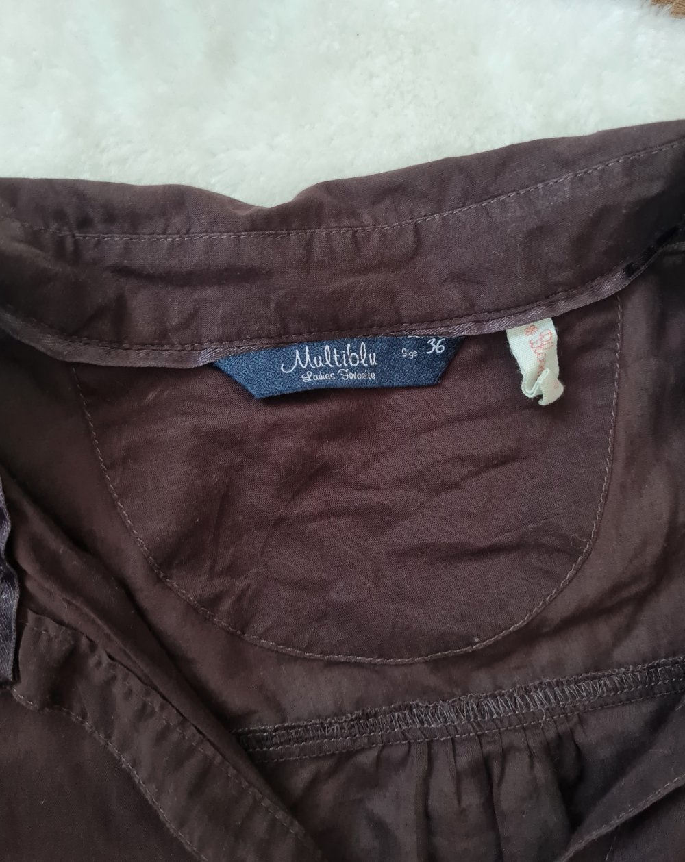 Braune Bluse Multiblu Reine Baumwolle Gr. 36