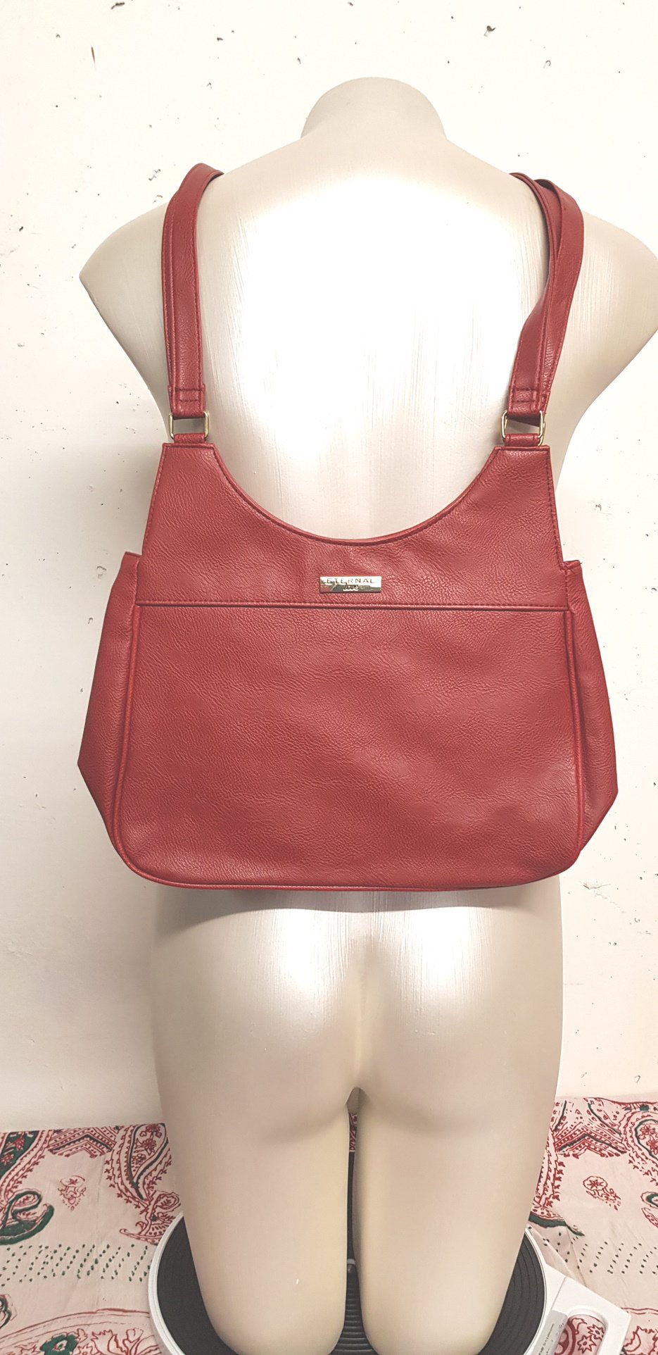Handtasche, Neu, rotes Kunstleder