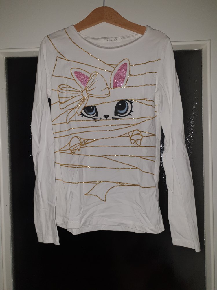 Halloween LA Shirt 134 140 Katze Mumie H&M 