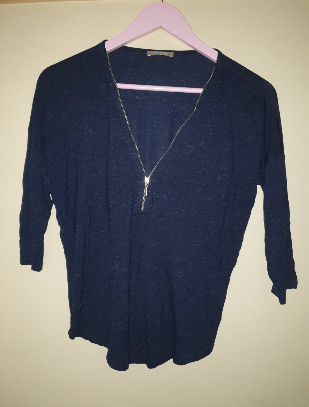 Orsay Shirt blau S Reißverschluss