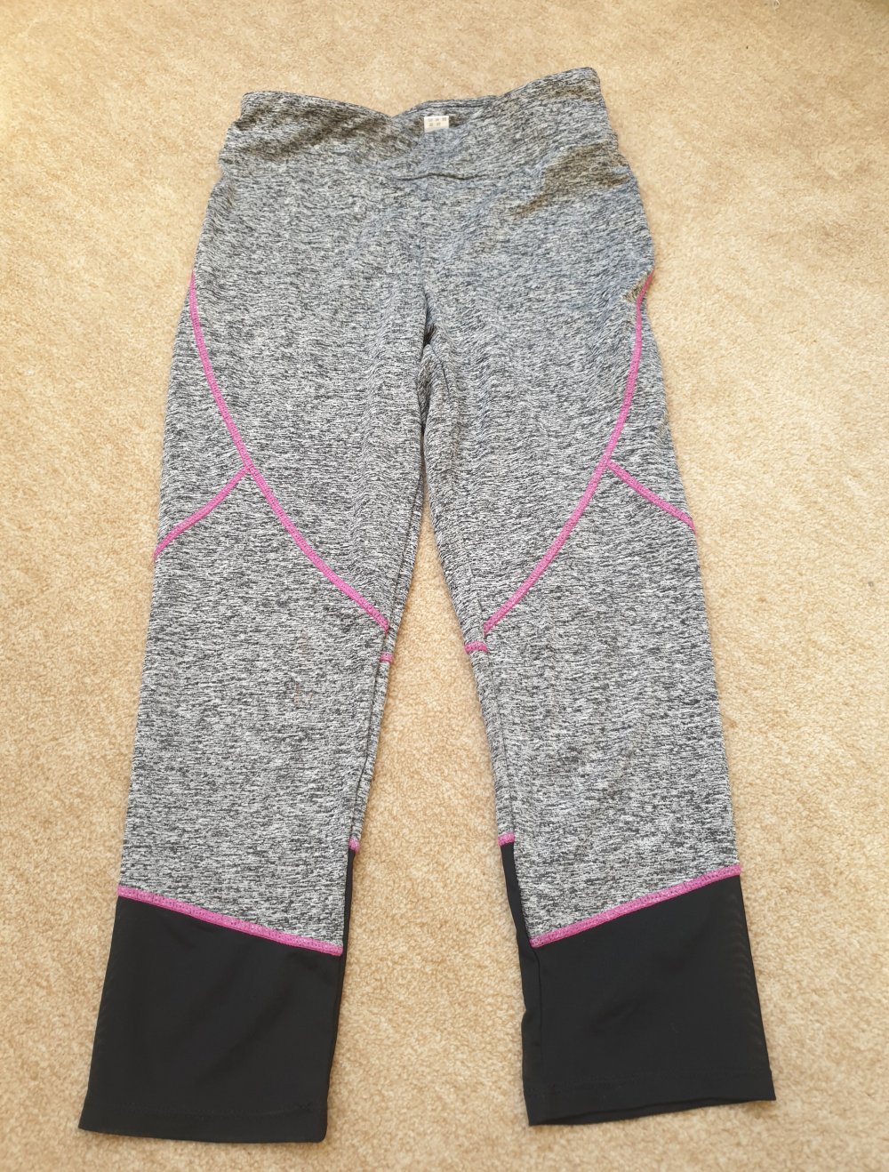 Sporthose grau schwarz pink S 36 38